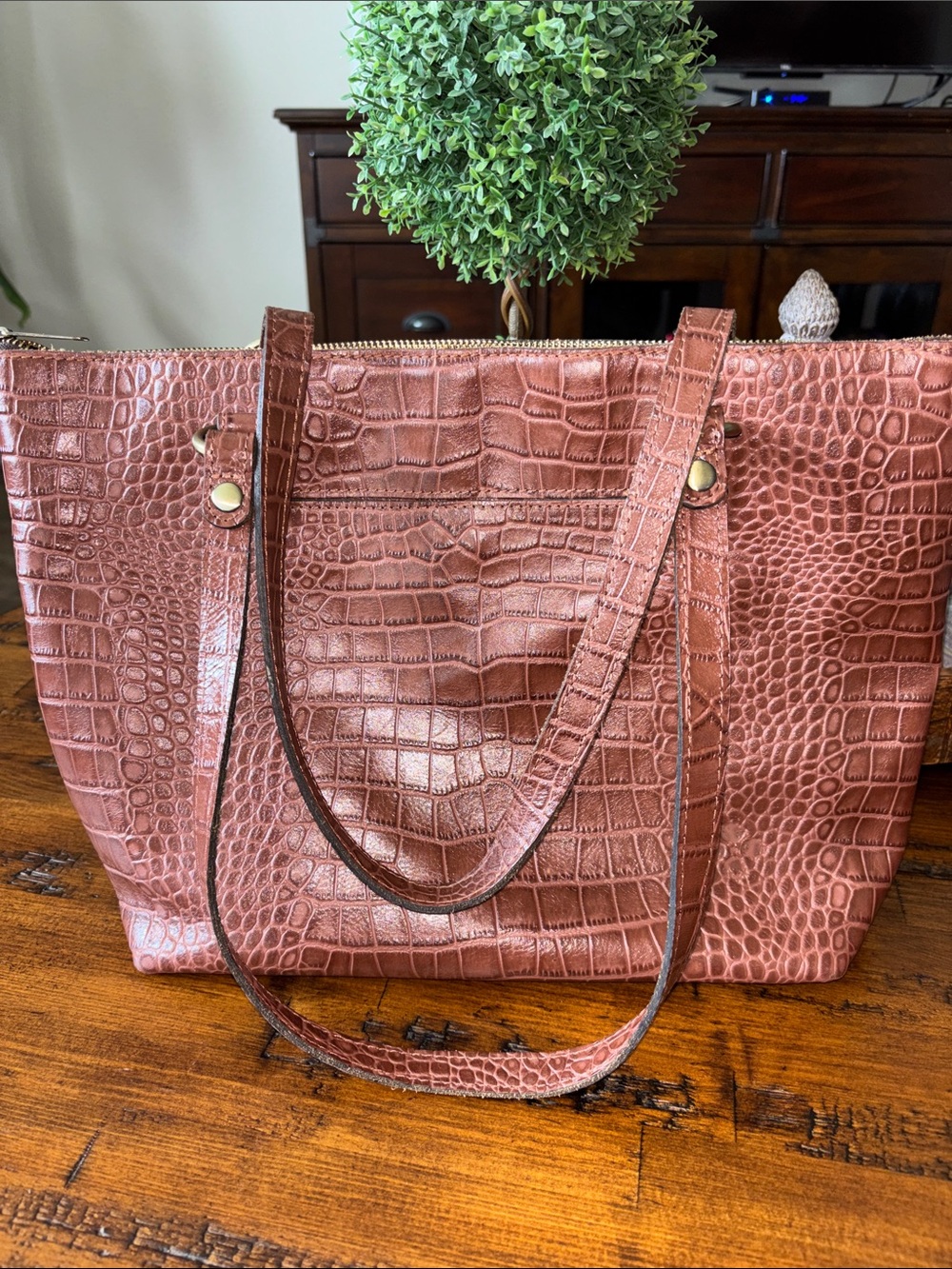 Patricia Nash Alessano
Tooled Leather Brown Tote Bag with Double S